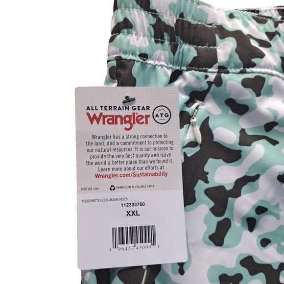 Wrangler ATG Angler Green Camo Men's Sz 2XL Swimming trunk Stretch Elastic Waist - Picture 4 of 13